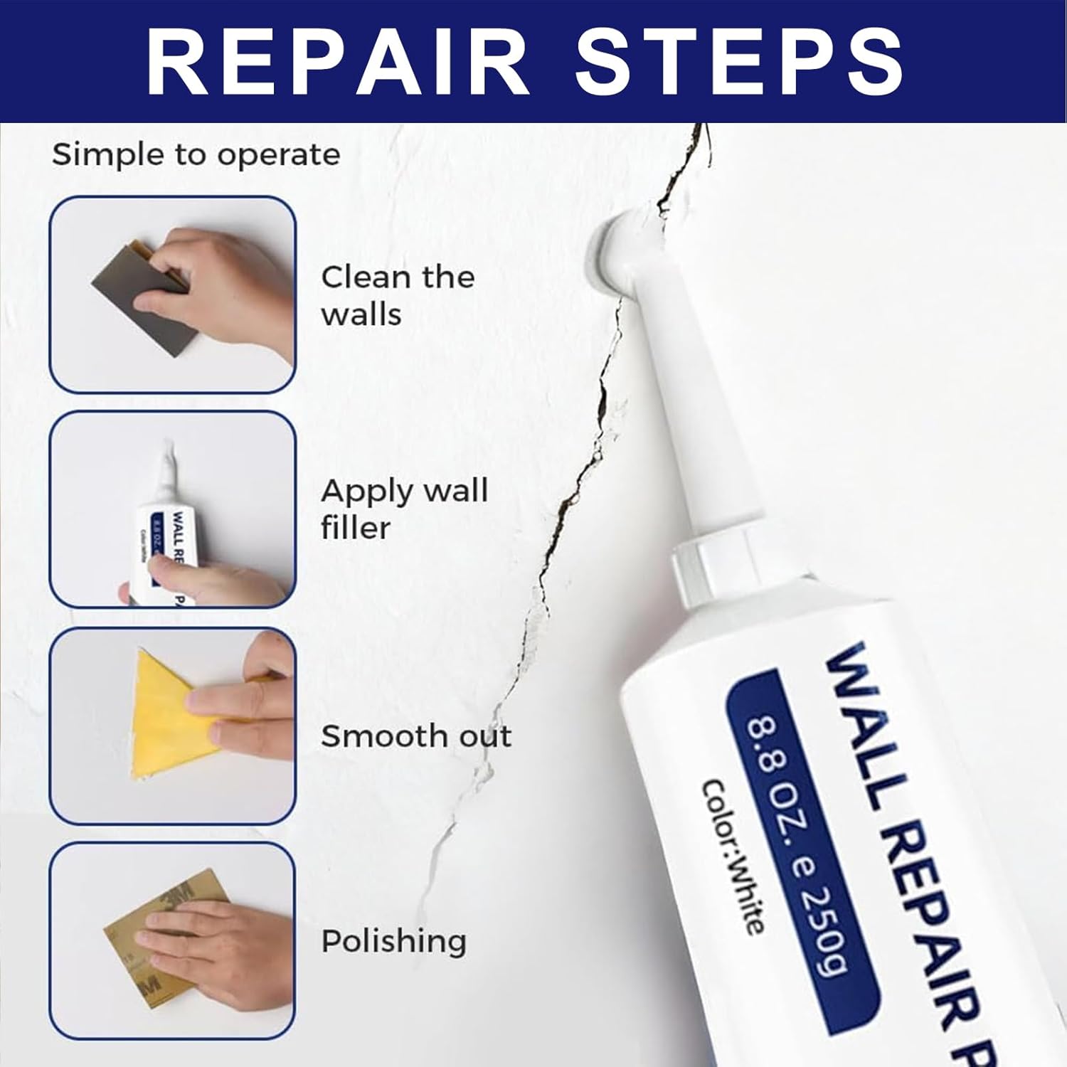 Drywall Patch Repair Kit, 250g Wall Mending Agent